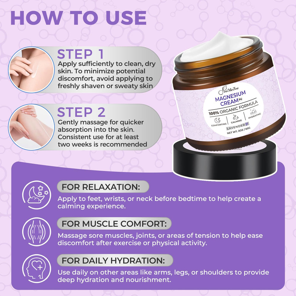 FeeMeFee Magnesium Lotion with coconut oil nourishes and softens dry skin