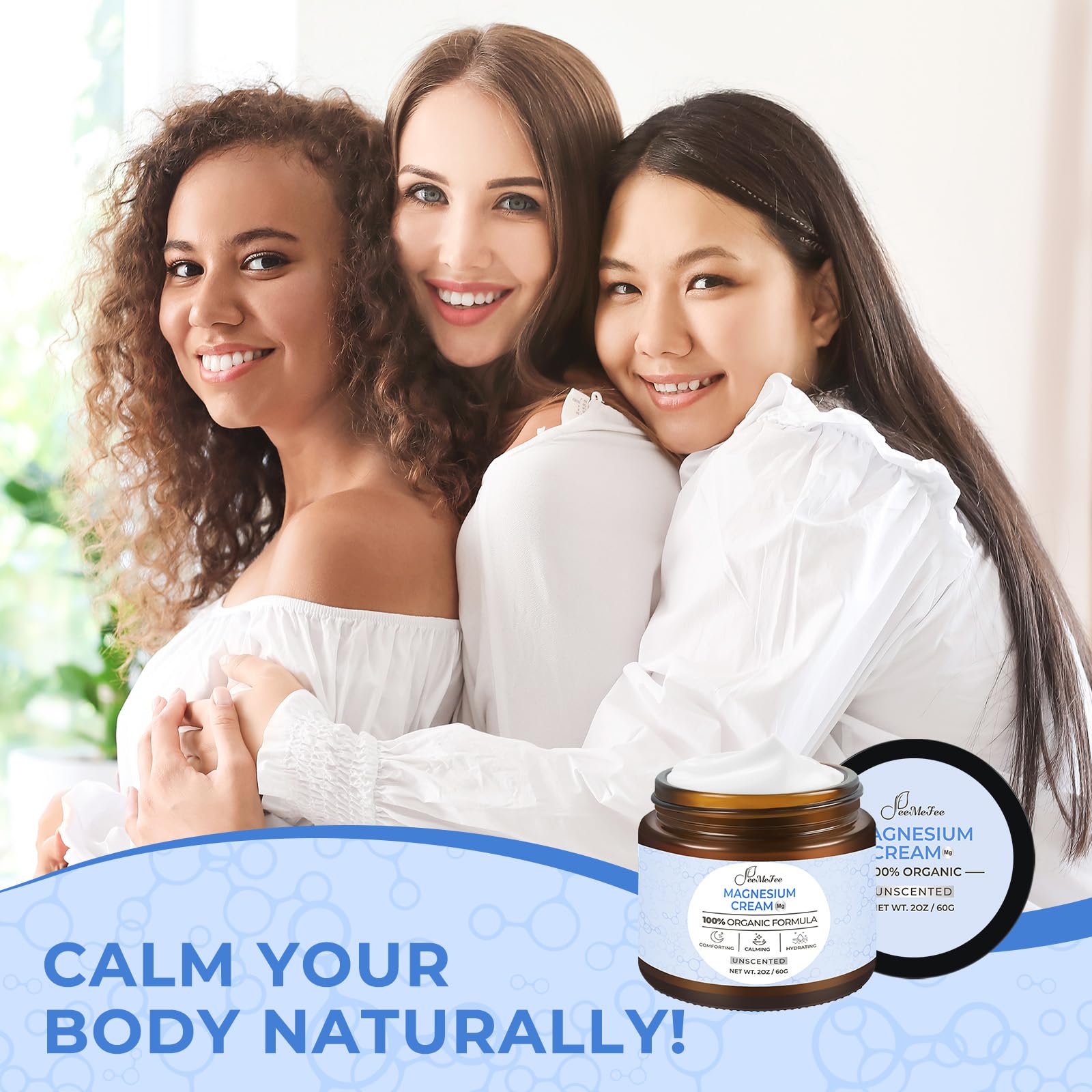 FeeMeFee Magnesium Lotion suitable for nightly use in a calming routine