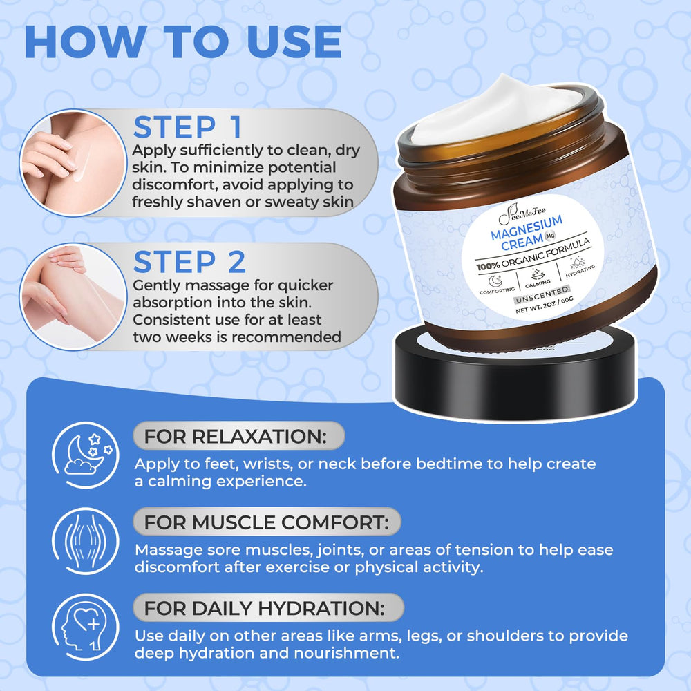 Unscented FeeMeFee Magnesium Lotion ideal for sensitive skin