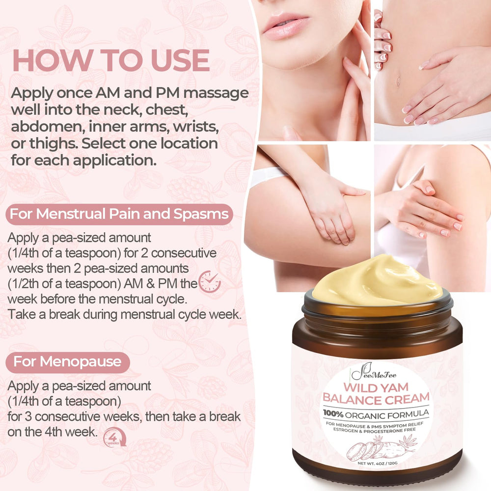 FeeMeFee Wild Yam Cream with aloe vera for soothing, non-greasy absorption