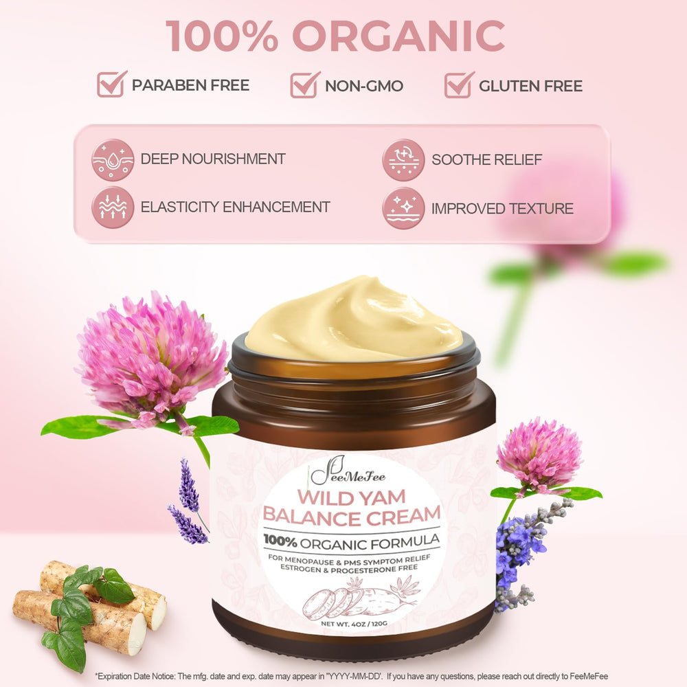 FeeMeFee Wild Yam Cream featuring frankincense and lavender oils for calming aroma