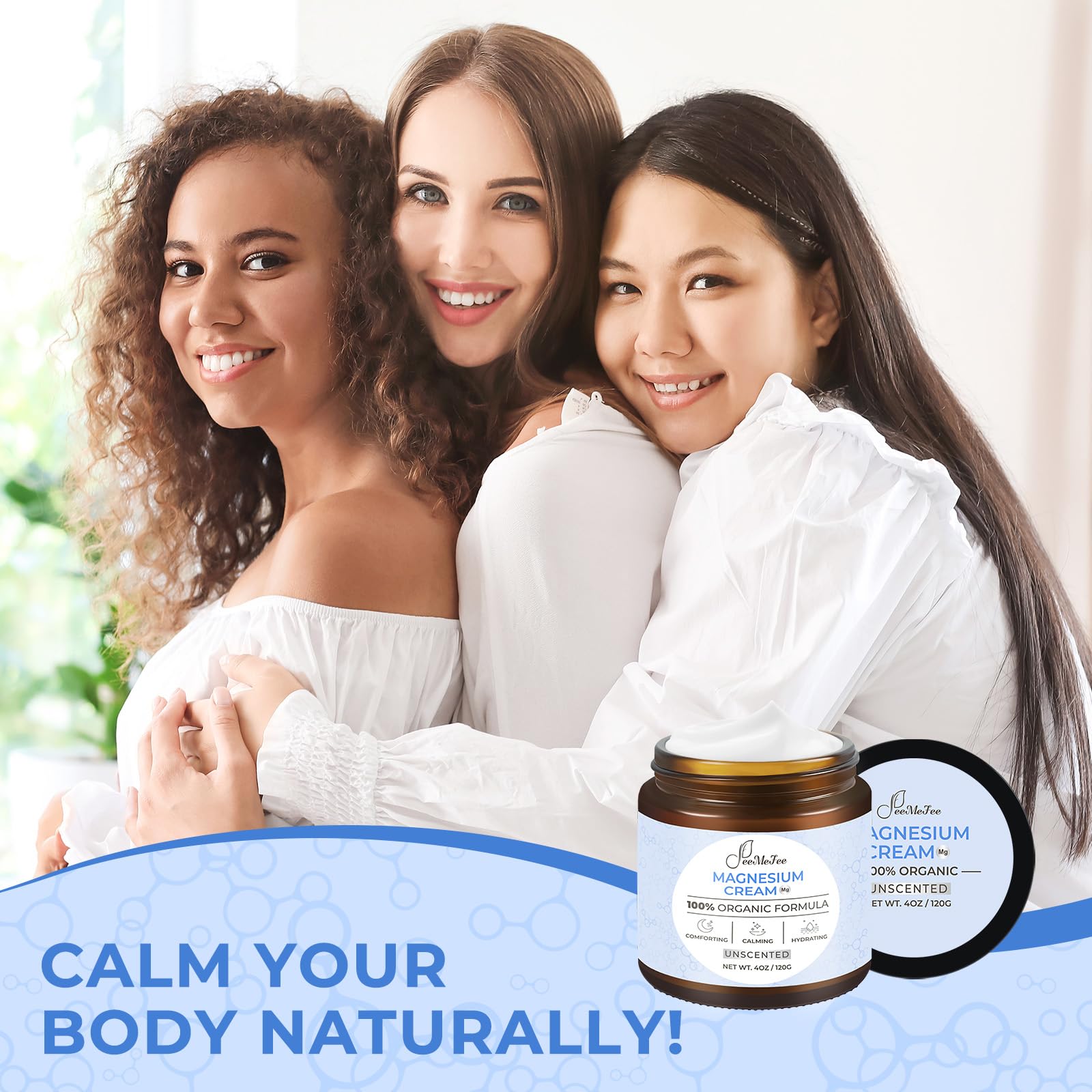 FeeMeFee Magnesium Lotion fragrance-free option for sensitive skin.