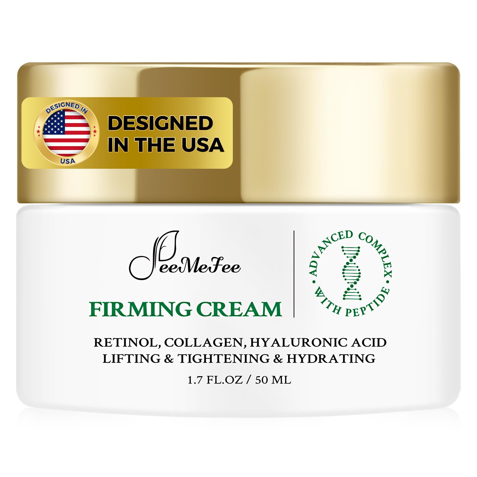 FeeMeFee Neck Firming Cream bottle for smooth, quick-absorbing daily application.