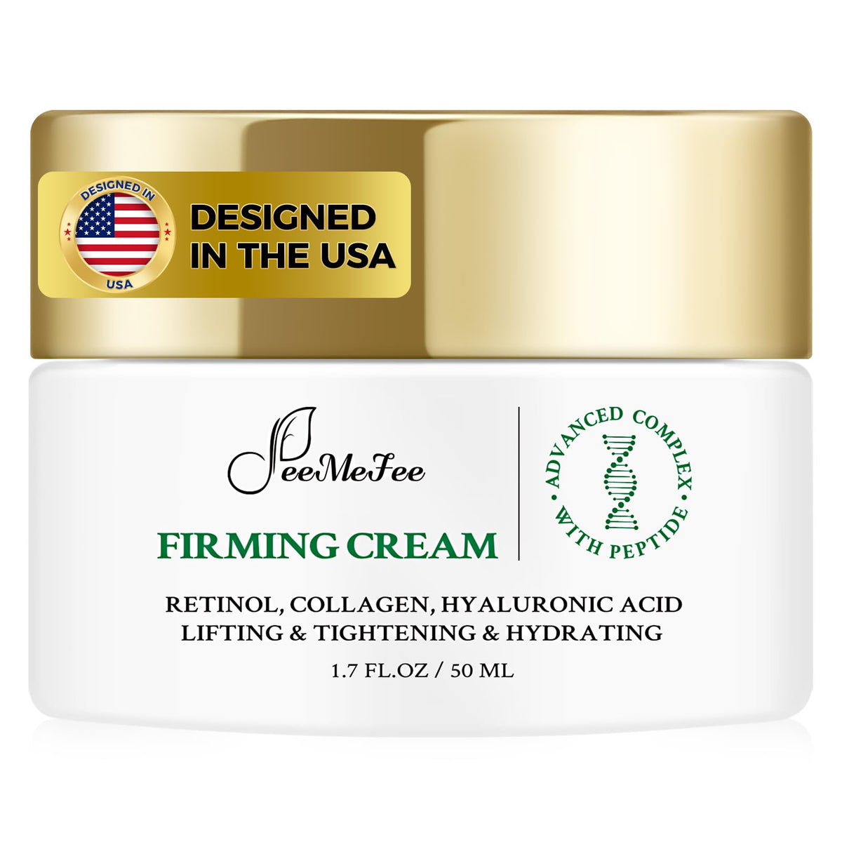 FeeMeFee Neck Firming Cream bottle for smooth, quick-absorbing daily application.