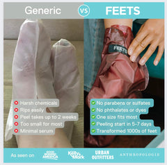 FEETS booties inside demonstrate an easy at-home treatment for soft feet.
