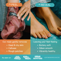 FEETS natural extracts close-up showcases gentle exfoliation for healthier skin.