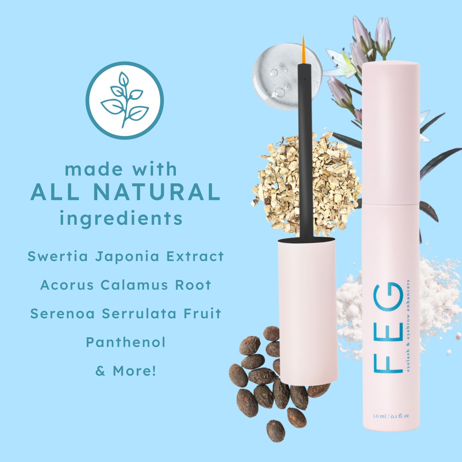 FEG two-pack 3ml tubes shown for convenient at-home lash care