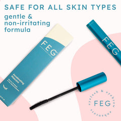 FEG Accelerating Mascara darkens lashes for a defined look.