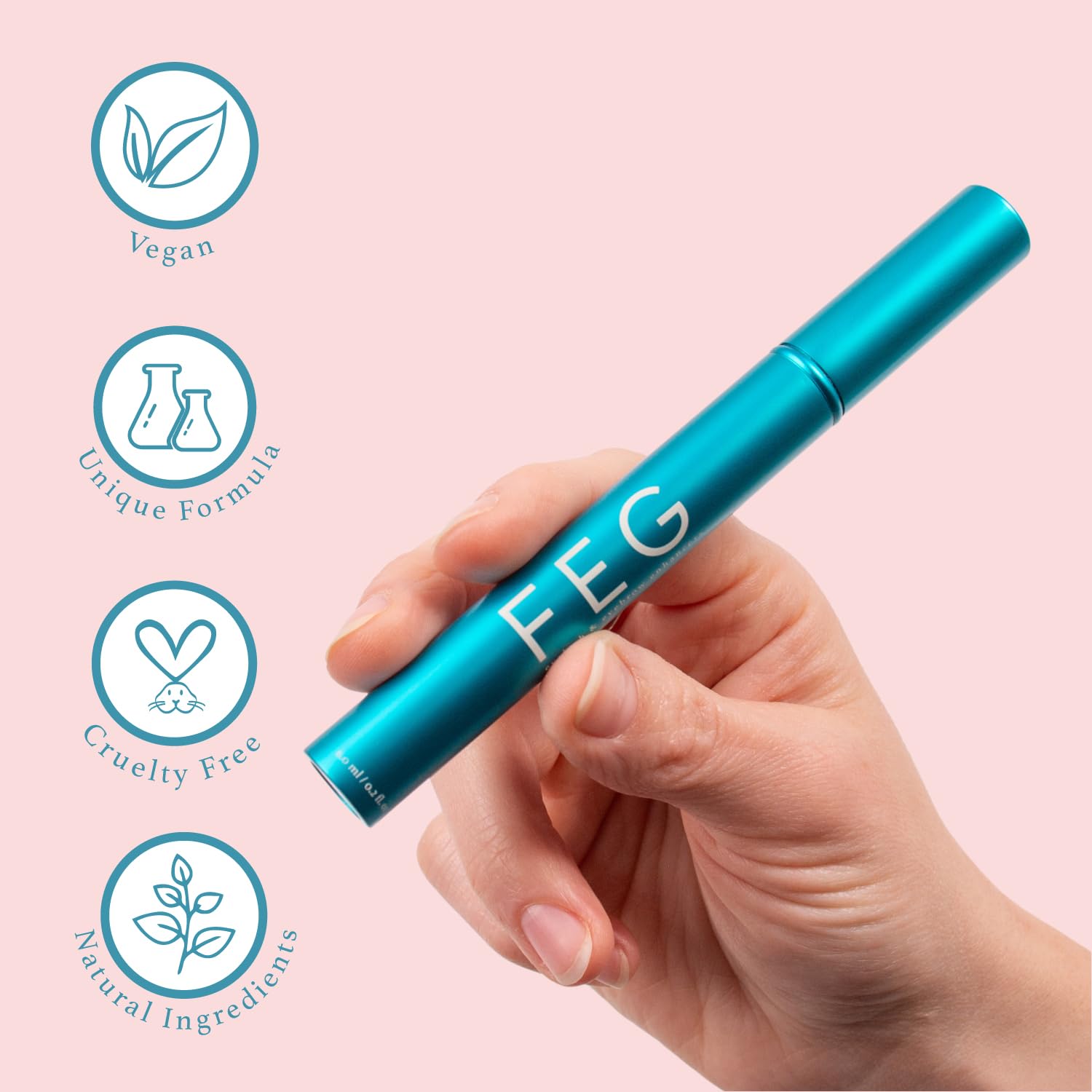 FEG formula uses natural ingredients for gentle lash care.