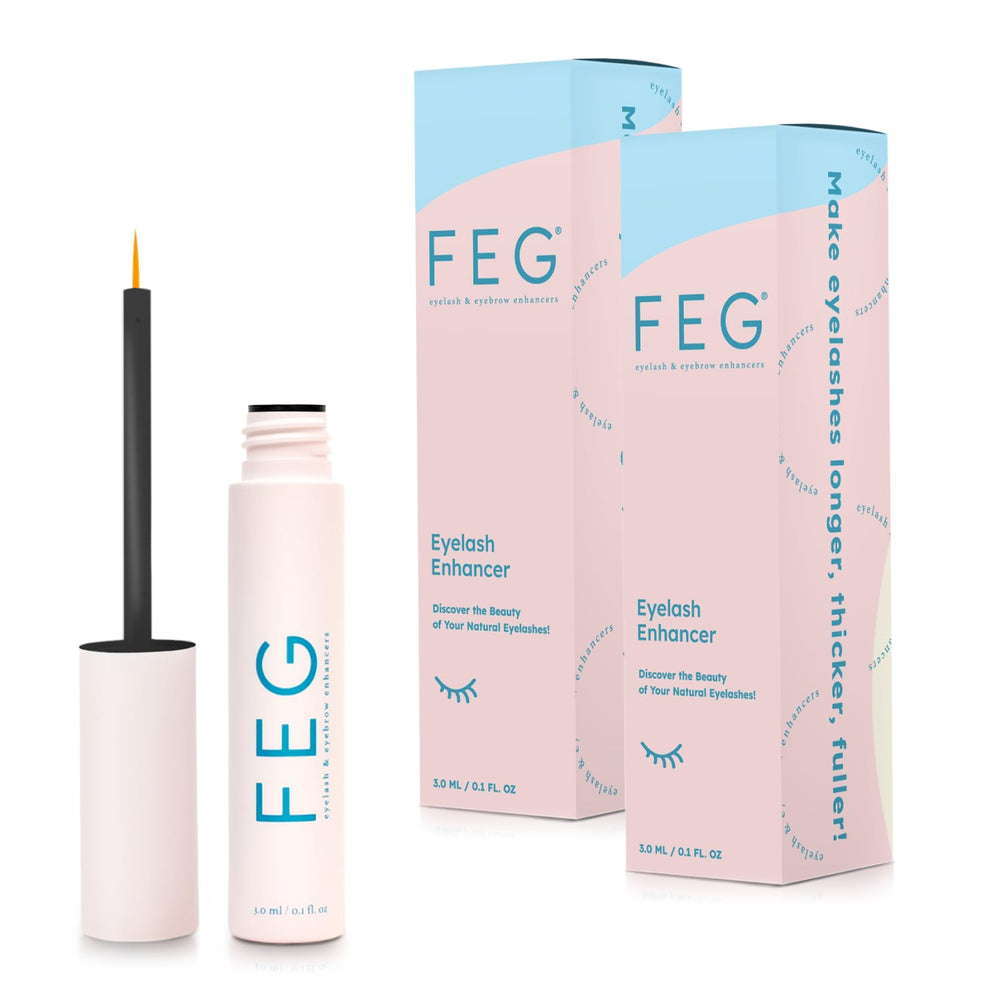 FEG Eyelash Enhancer Serum bottle close-up highlighting natural conditioning benefits