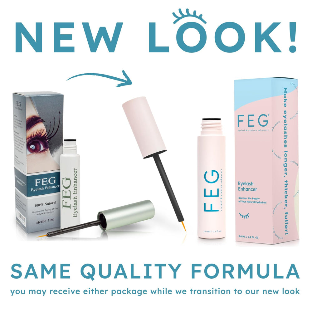 FEG Eyelash Enhancer serum tubes highlighting the precise applicator for clean, targeted application.