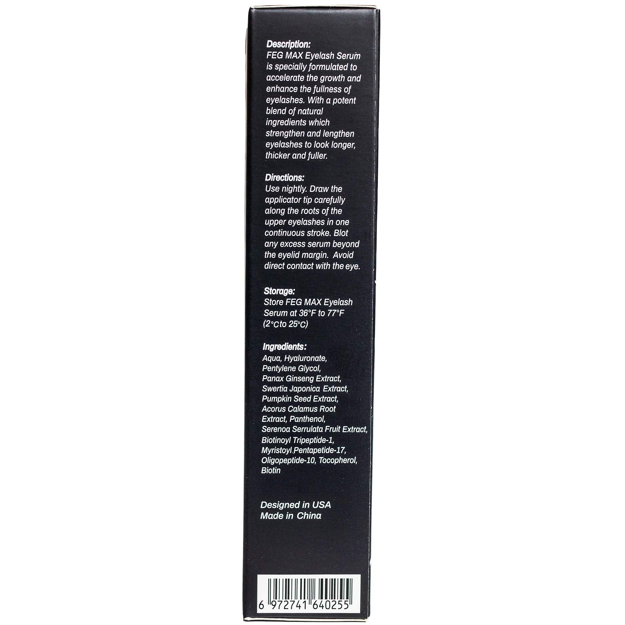 FEG Max Eyelash Serum night routine image suggesting nightly lash care.