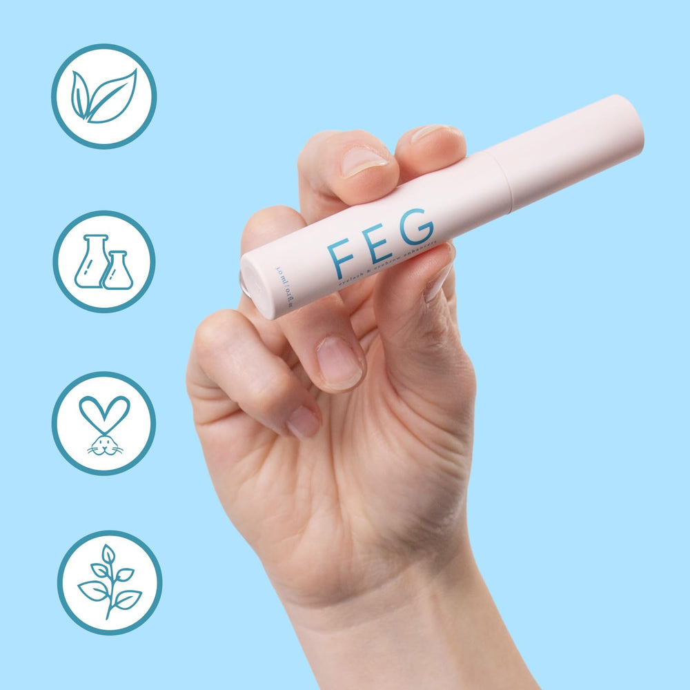 FEG natural ingredients label emphasizes paraben- and sulfate-free formula