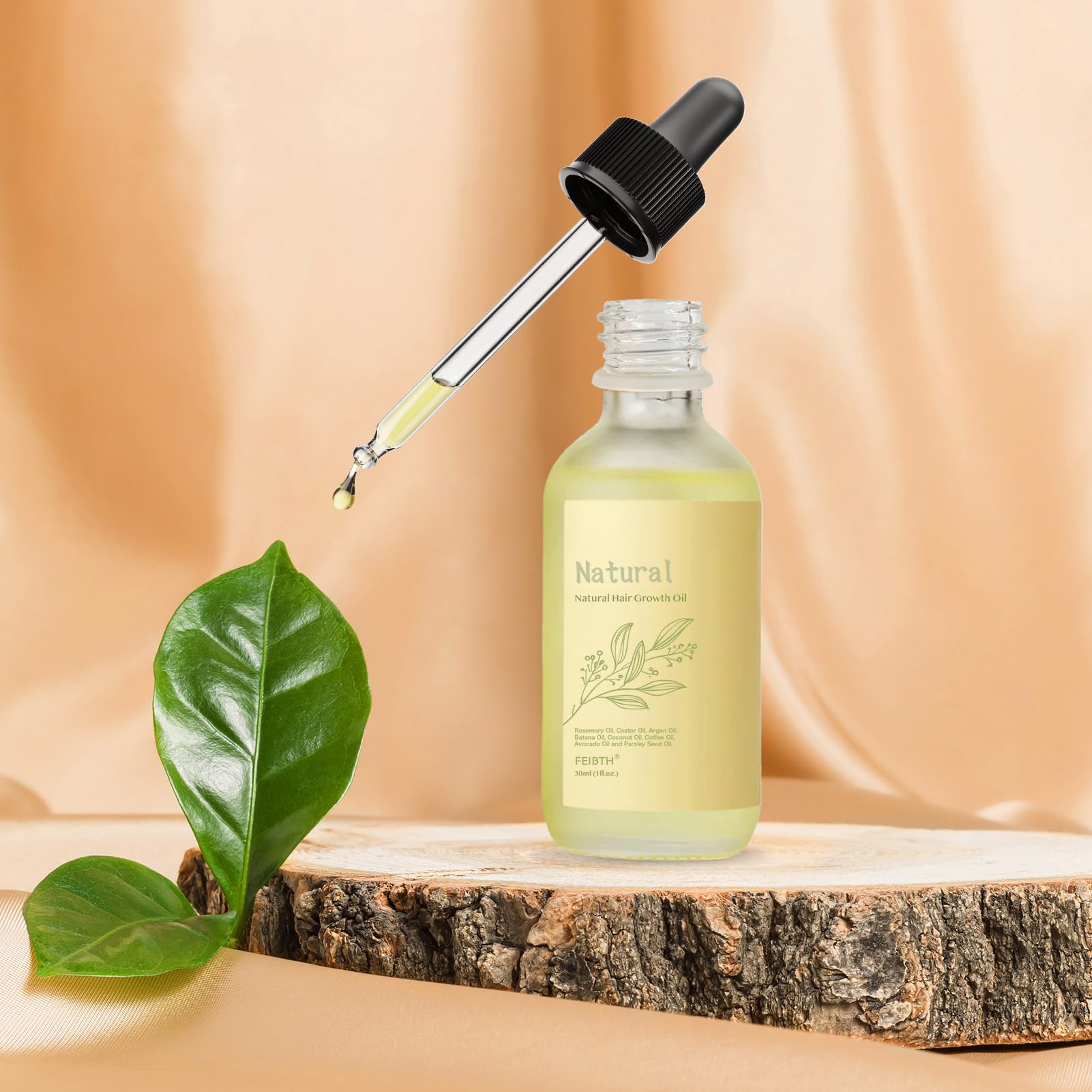 FEIBTH Scalp and hair coating during use shows even coverage.