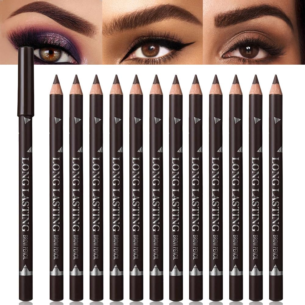 FeiCuiYun 12pcs eyebrow pencils set for natural daily brow definition.