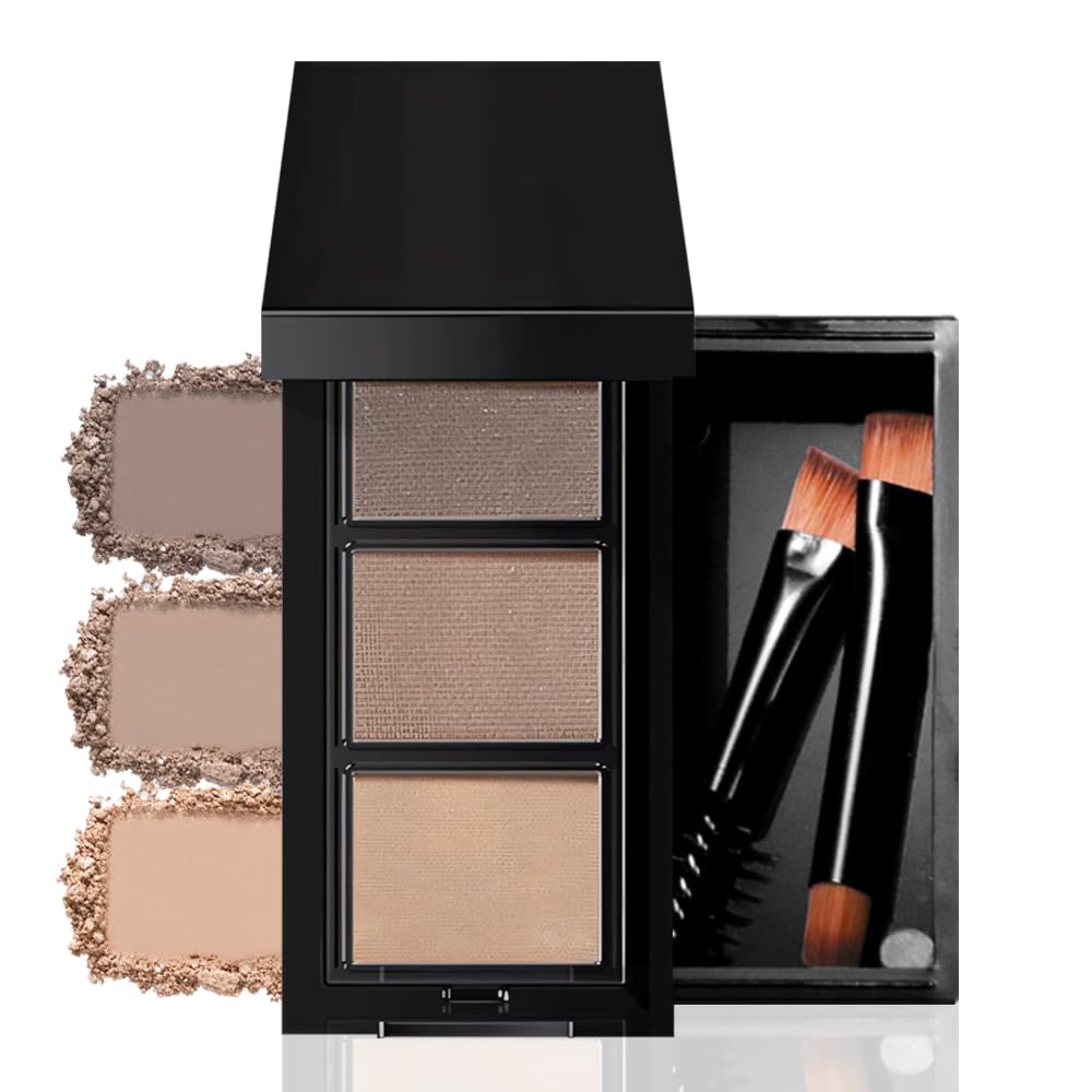 FeiCuiYun eyebrow powder kit in light medium brown compact for precise shaping