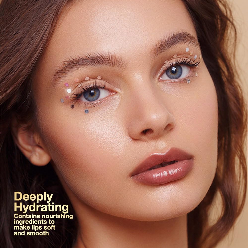 FeiCuiYun honey-tinted lip balm swatch on lips shows natural sheen.