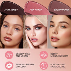 FeiCuiYun honey-tinted lip balm provides deep hydration with natural glow.