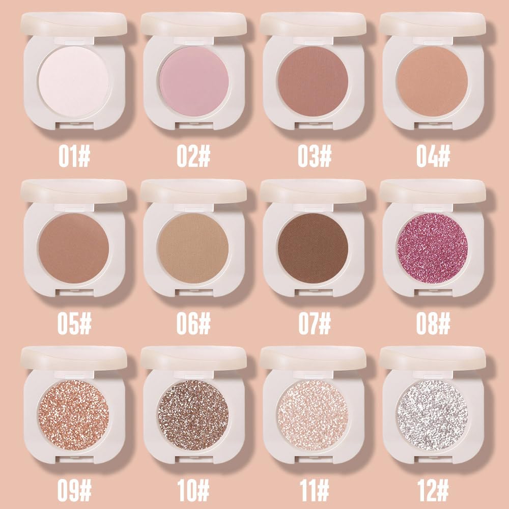 FeiCuiYun metallic holographic eye shadow swatch with rich color payoff.