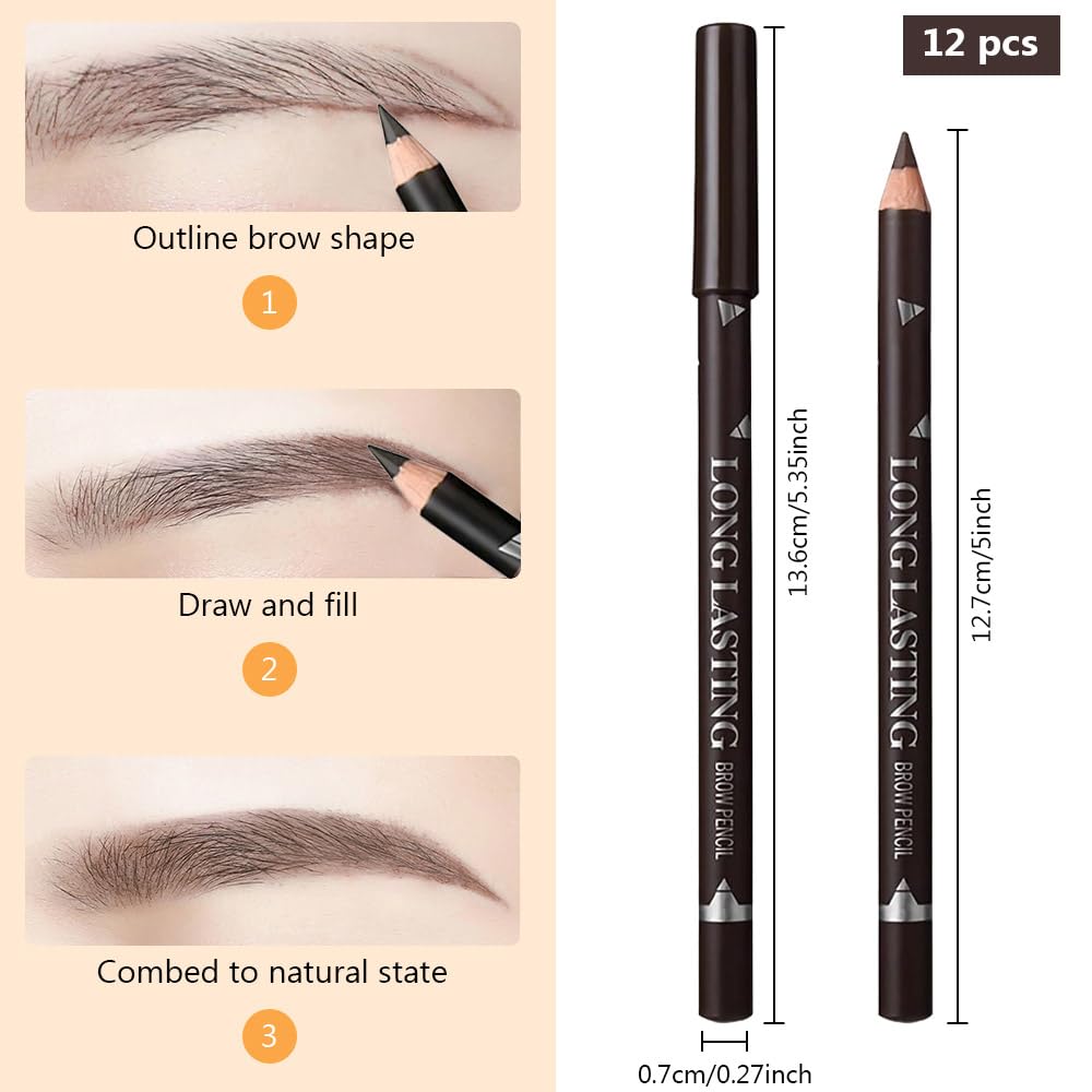 FeiCuiYun multifunction eyebrow tool doubles as eyeliner for defined eyes.