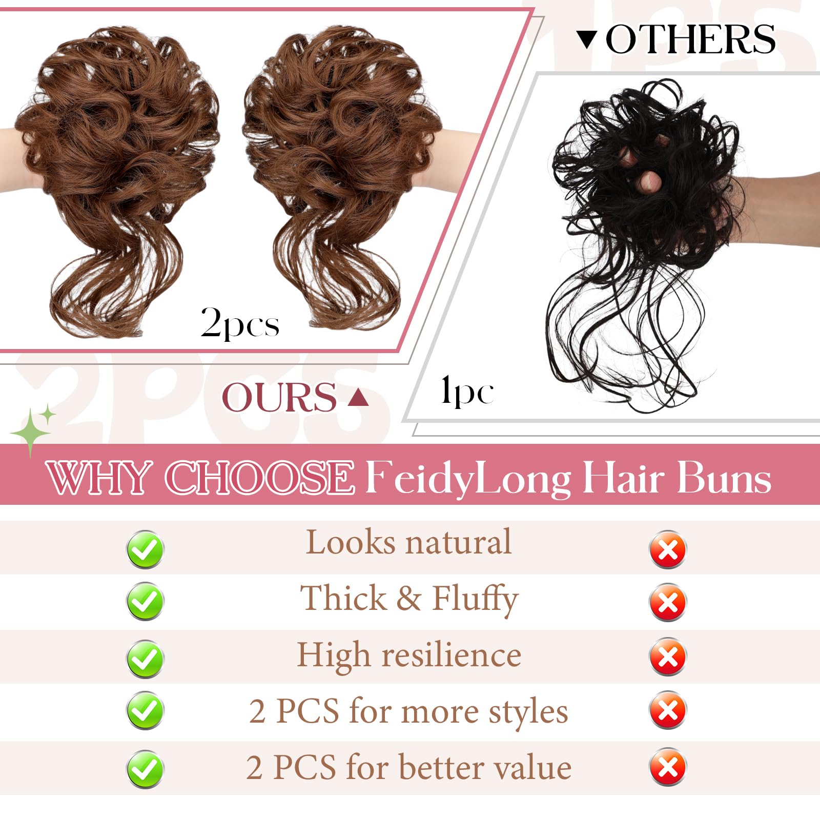 FeidyLong 2PCS set offering versatile updos for casual days or special occasions