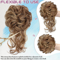 FeidyLong clip-in bun extension creates instant fullness with secure attachment.