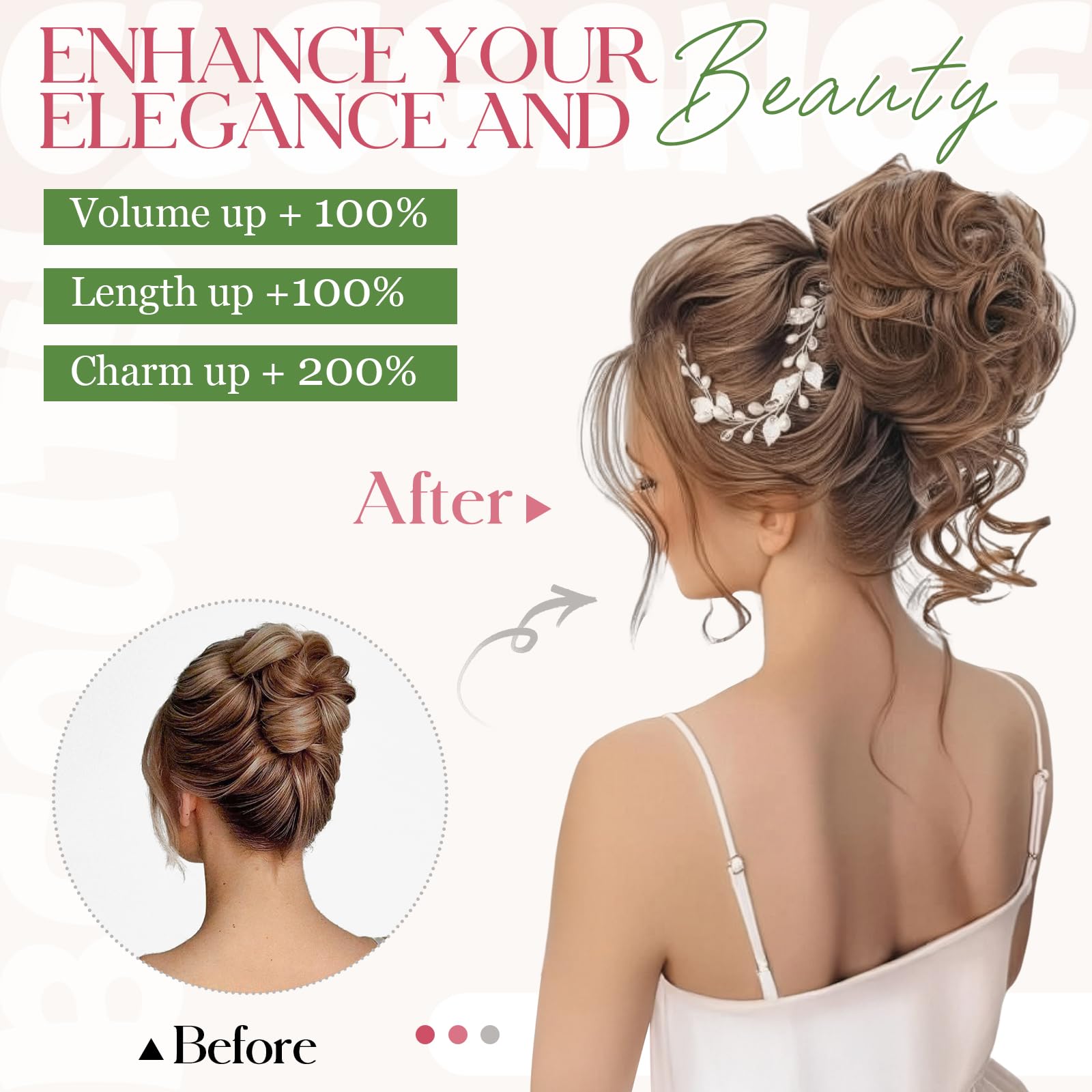 FeidyLong dark brown bun with tendrils shows secure, gentle wear.