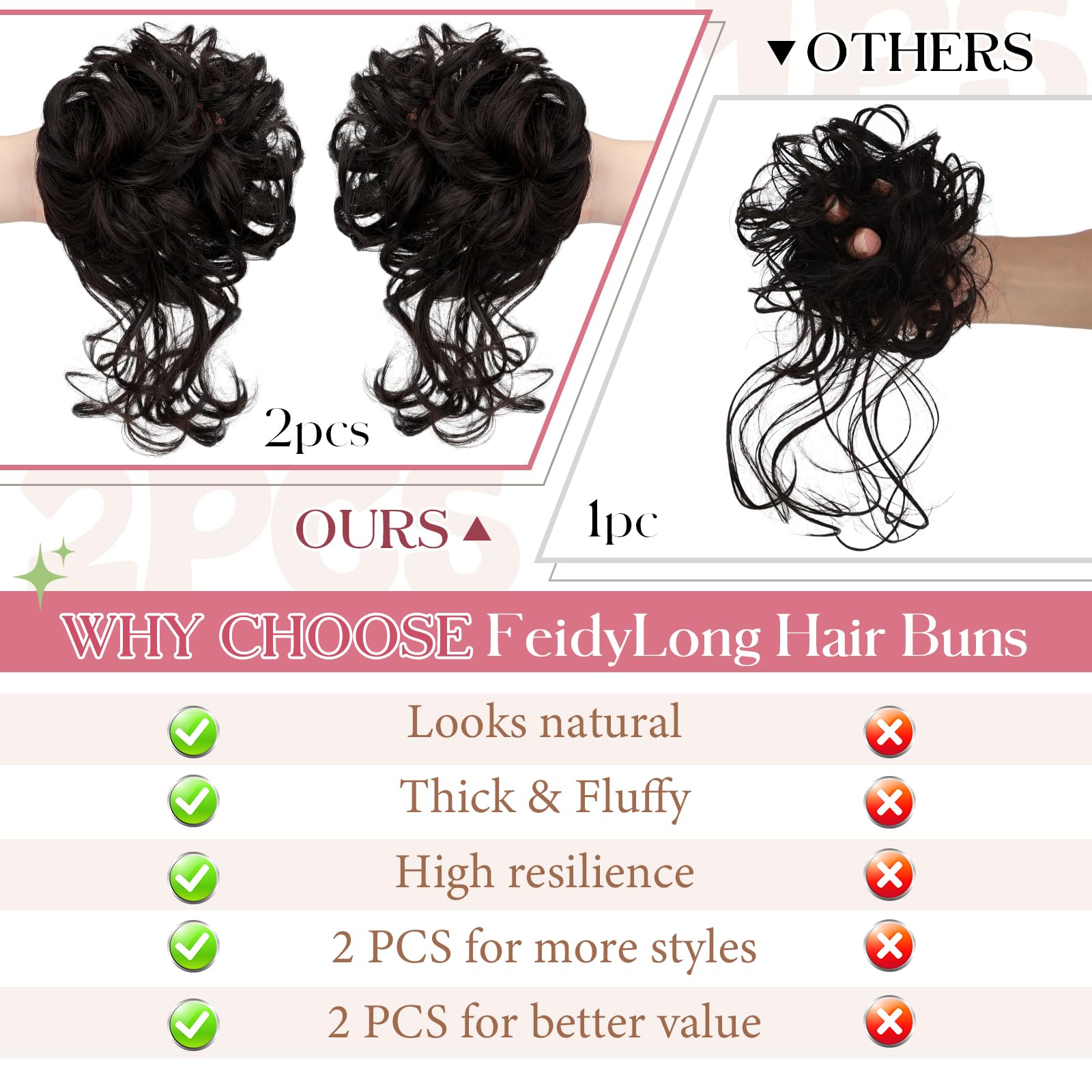 FeidyLong ponytail extensions enable quick, invisible upgrades.