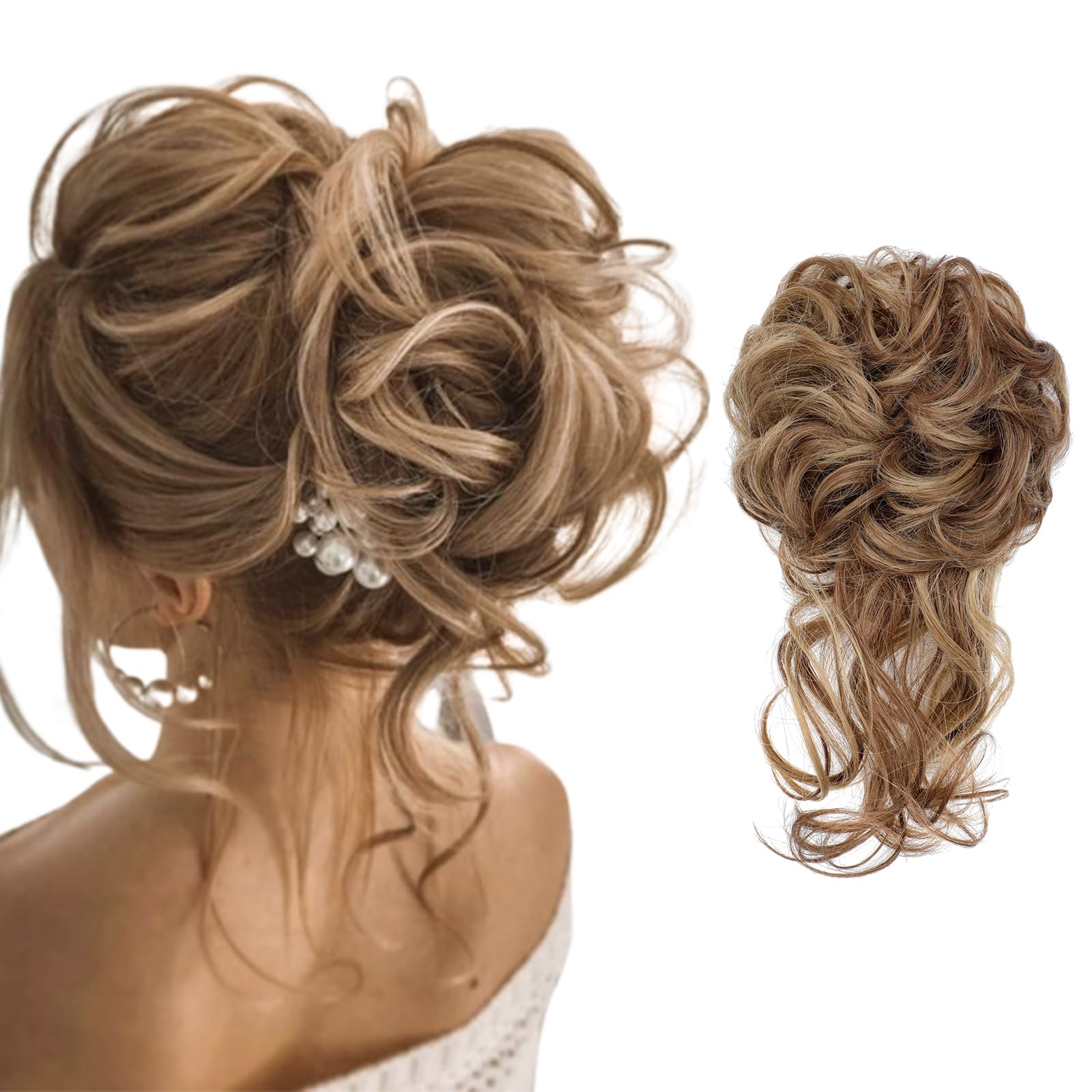 FeidyLong messy bun hair piece adds natural volume for daily, versatile updos.