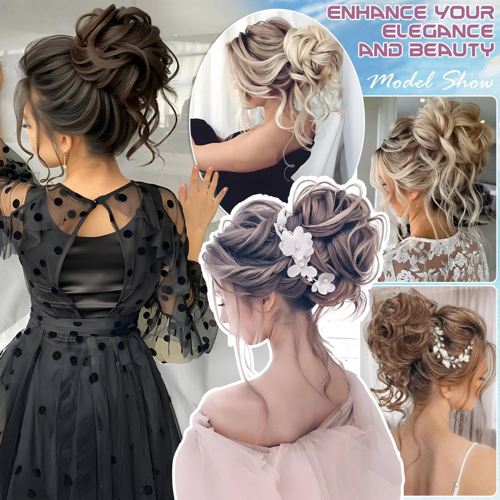 FeidyLong multi-style bun looks let you switch from top to side bun easily.
