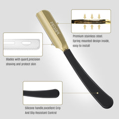 FEISIER straight razor guard system close-up – safe, smooth shaving.