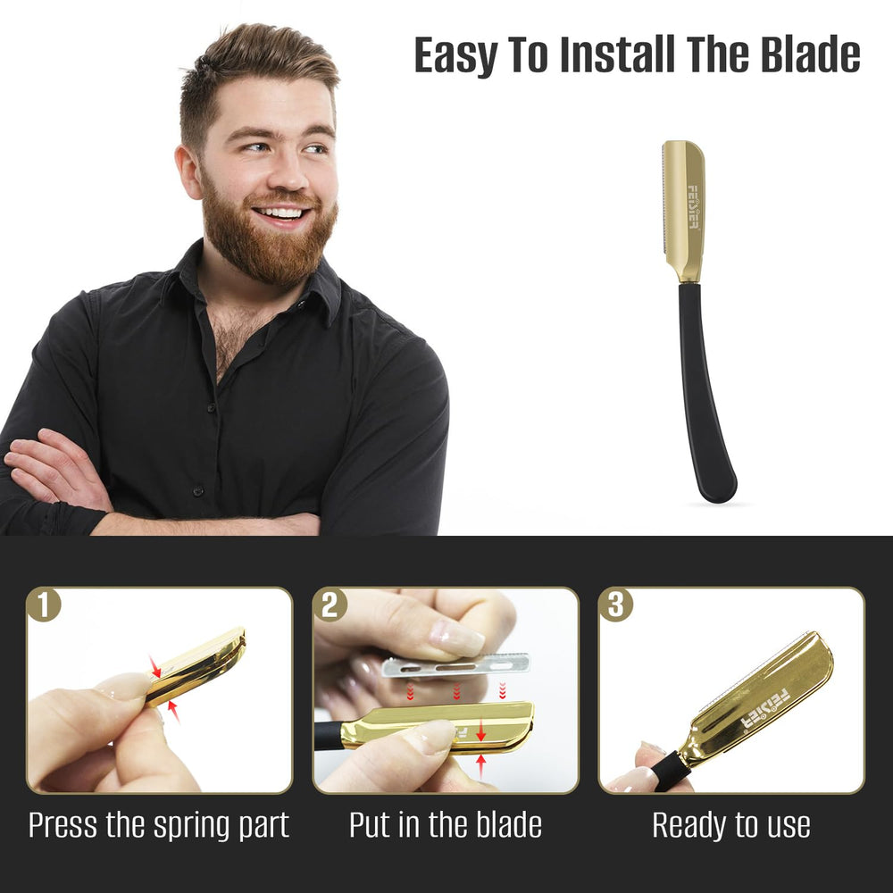 FEISIER razor features spring-mounted blade change for easy maintenance.