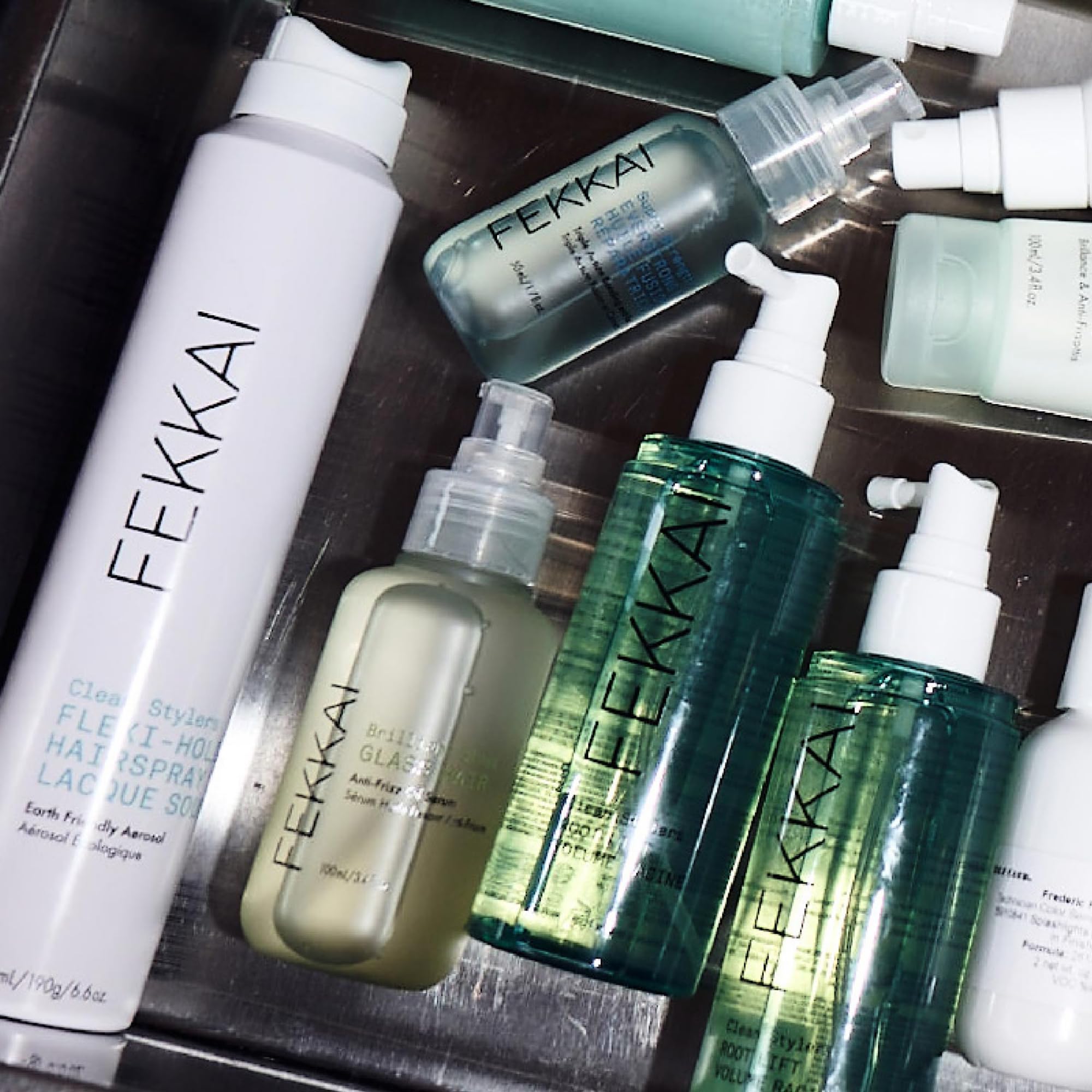 Hair with visible shine after Fekkai Brilliant Gloss application.