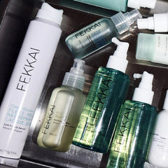Hair with visible shine after Fekkai Brilliant Gloss application.
