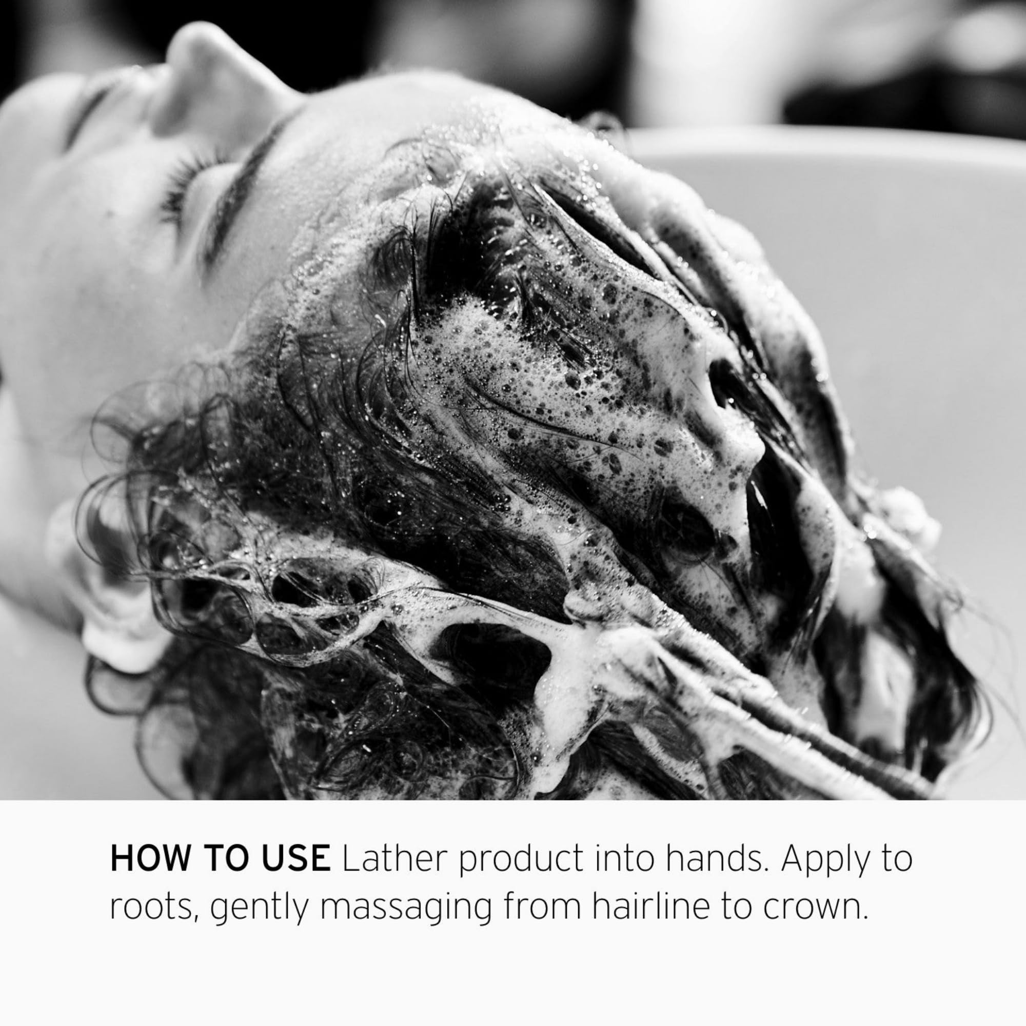 Color-treated hair being cleansed with FEKKAI Brilliant Gloss Shampoo for safe care.