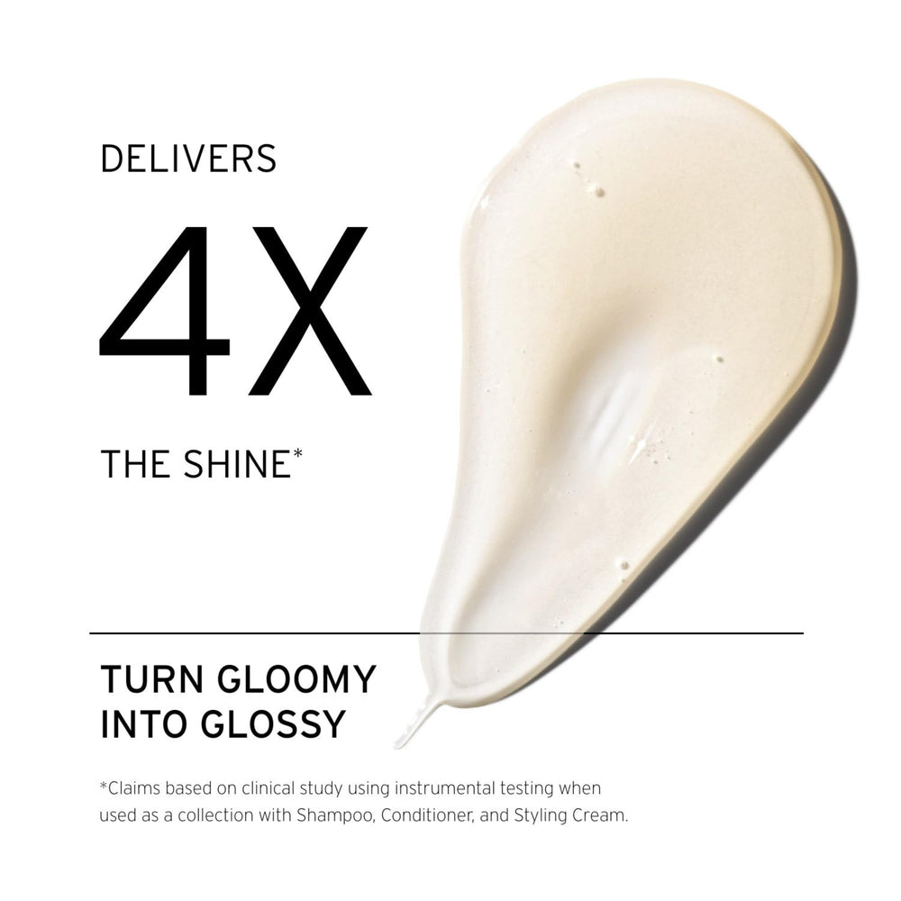 Fekkai Brilliant Gloss Shampoo label closeup highlighting sulfate-free formula and clean vegan ethics