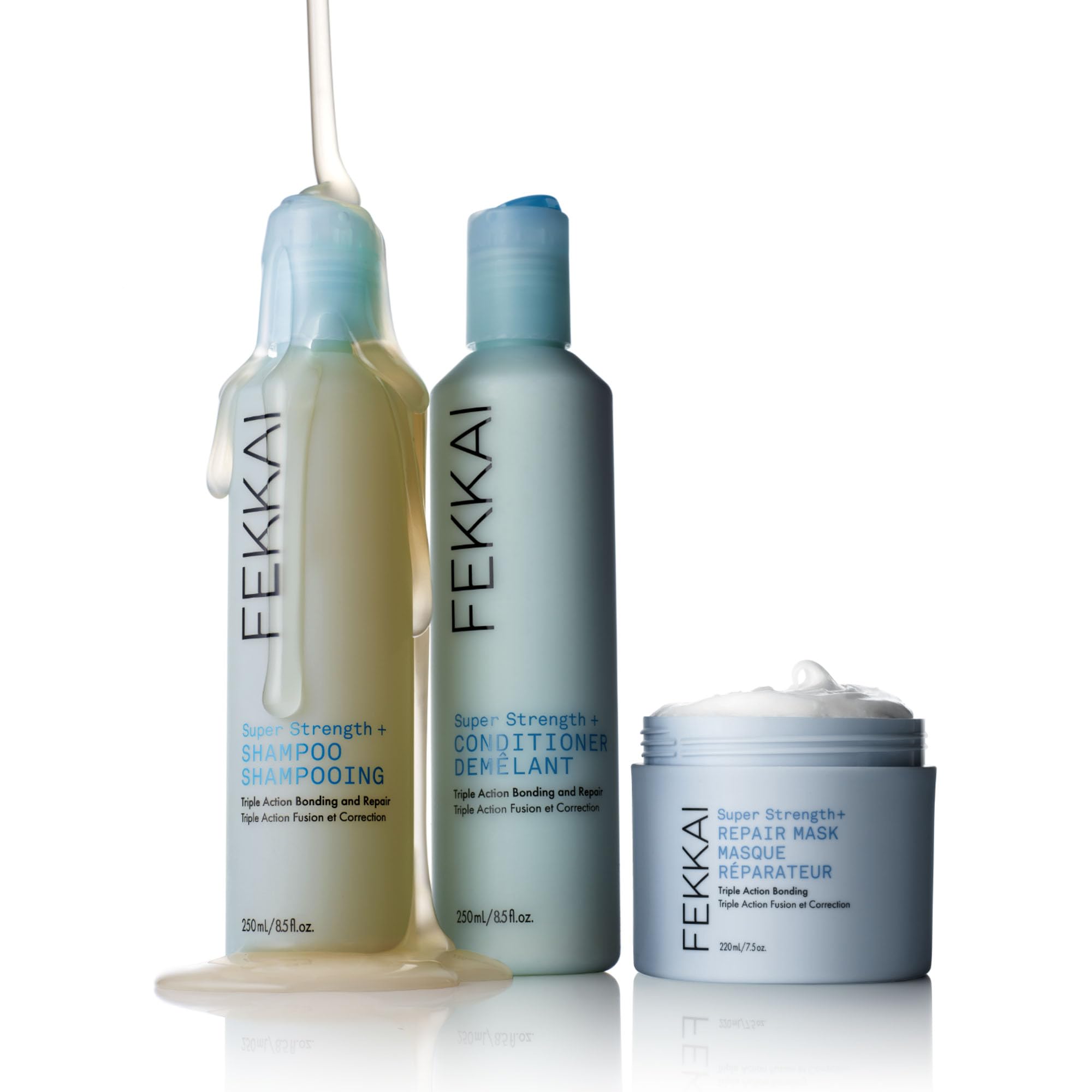 FEKKAI conditioner glide demonstrates creamy texture for nourished strands