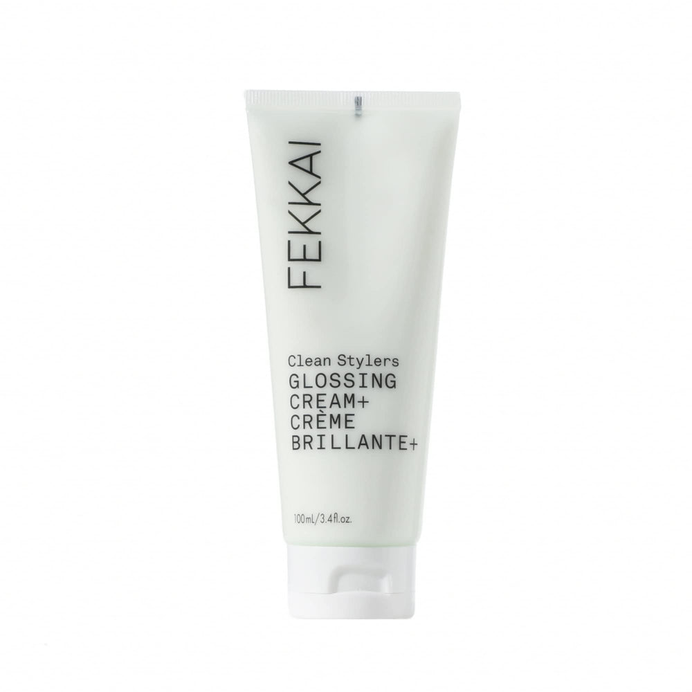 Fekkai Glossing Cream bottle closeup showing hydration and frizz control in the shine-boosting formula
