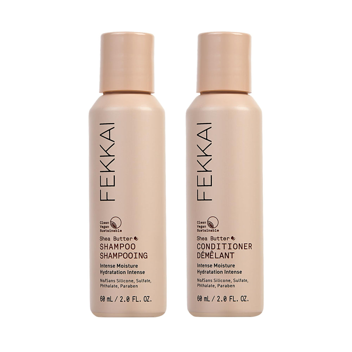 FEKKAI Shea Butter Shampoo bottle delivering hydrated, frizz-free hair
