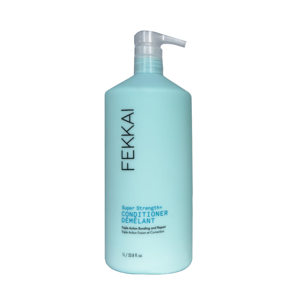 Fekkai PowerBond conditioner bottle front highlighting 3X strength potential for stronger hair