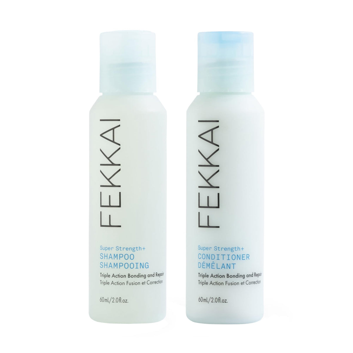 FEKKAI Super Strength shampoo bottle highlights bond-boosting formula for stronger hair