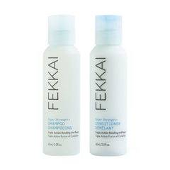 FEKKAI Super Strength shampoo bottle highlights bond-boosting formula for stronger hair