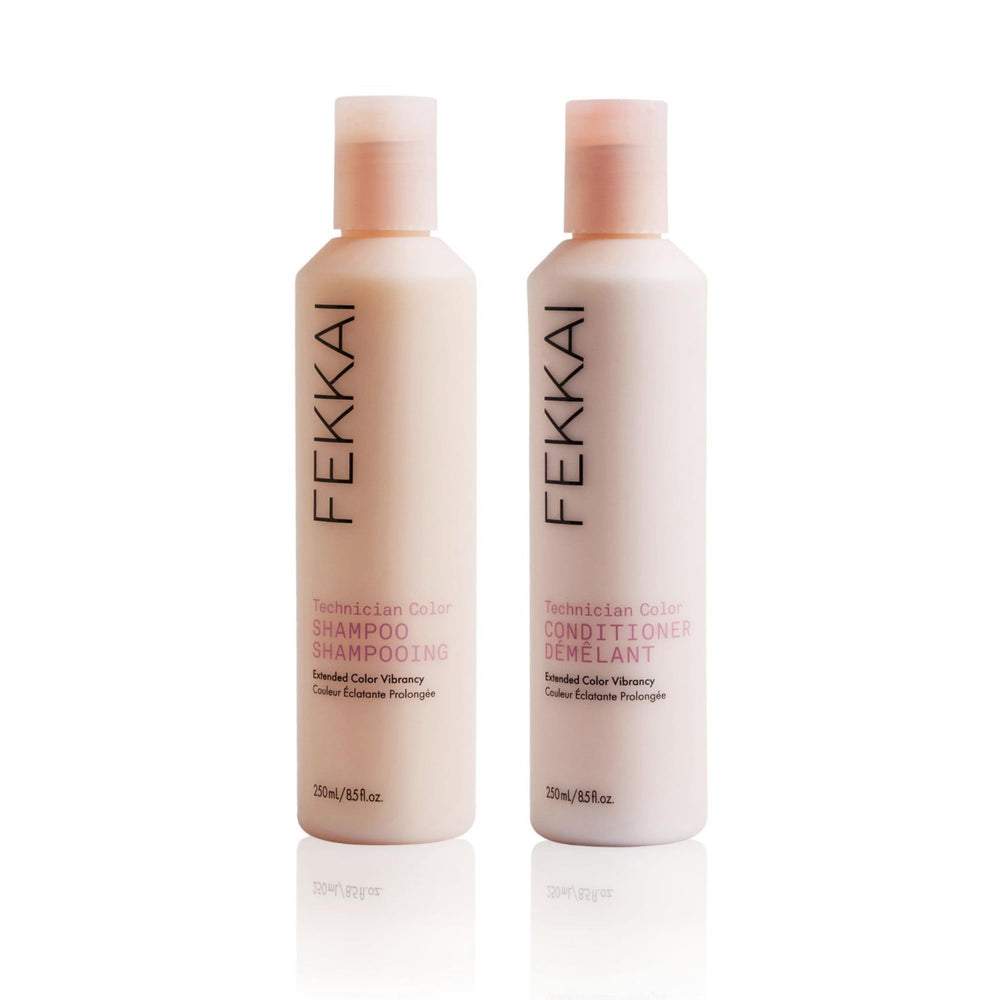 FEKKAI Technician Color Shampoo bottle shows vibrant color protection for color-treated hair.