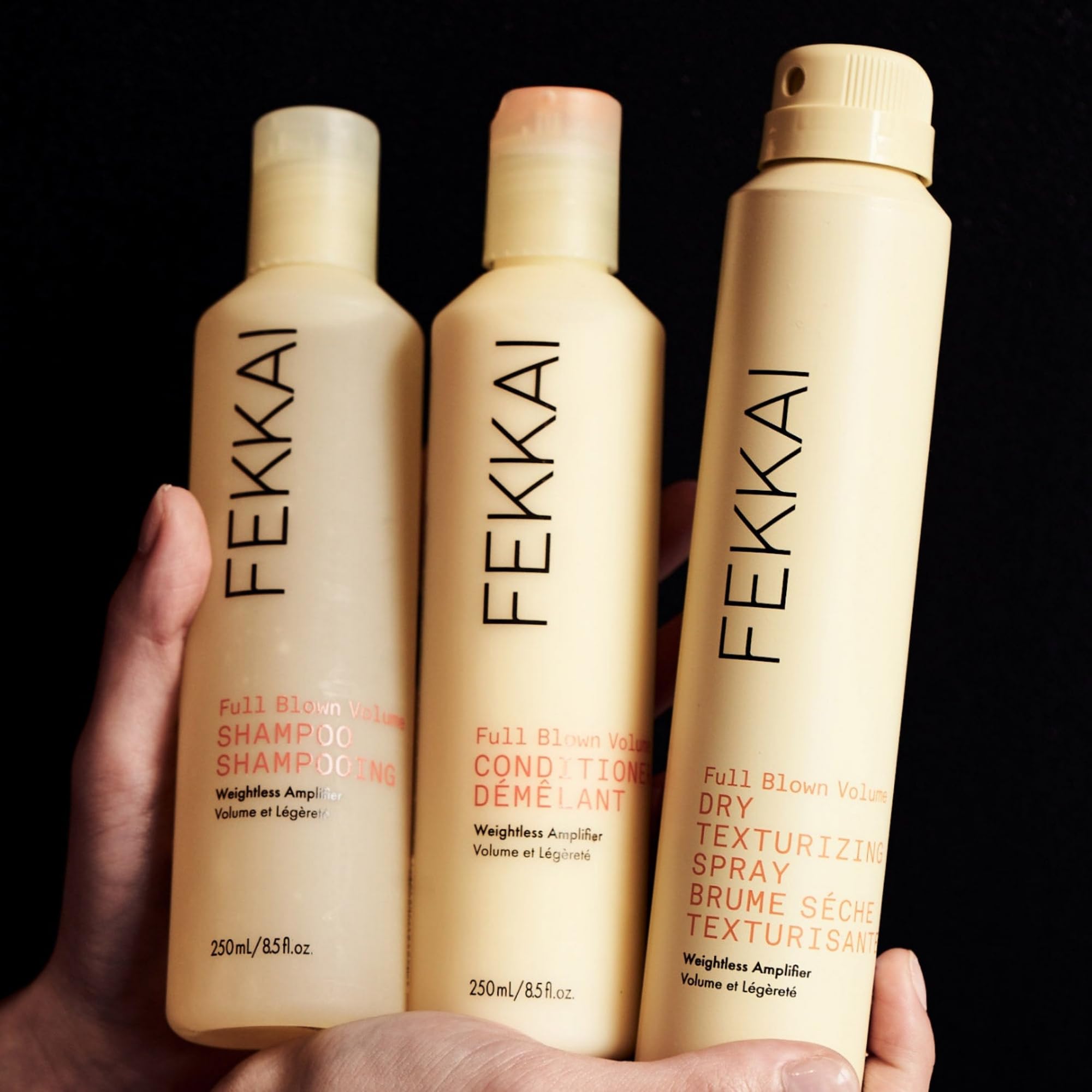 FEKKAI Shampoo closeup highlights 2x volume potential for a fuller look.
