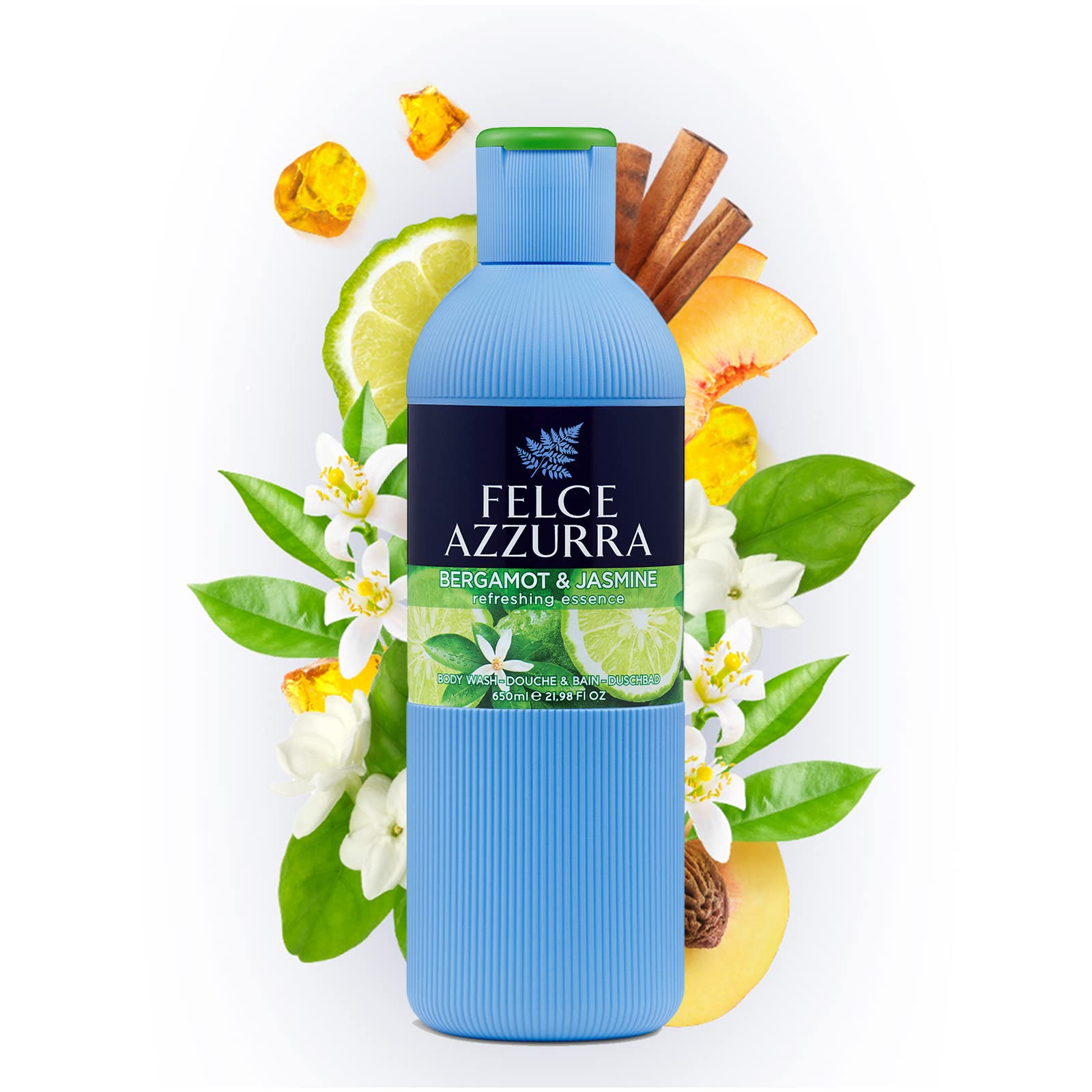 Felce Azzurra amber and cinnamon hints evoke spa-like lather