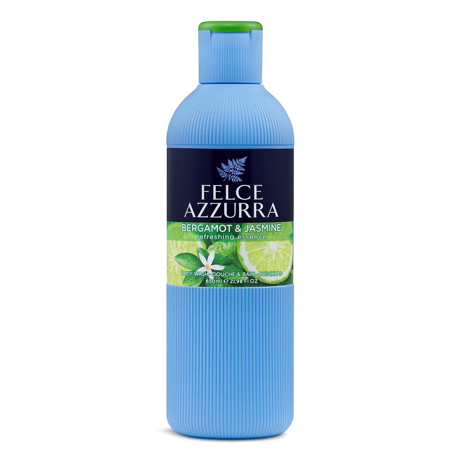 Felce Azzurra Bergamot and Jasmine bottle with refreshing scent for daily skincare