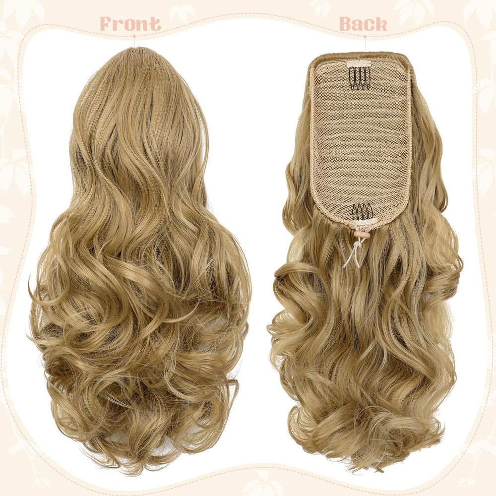 FELENDY drawstring ponytail ash blonde provides secure, effortless volume.