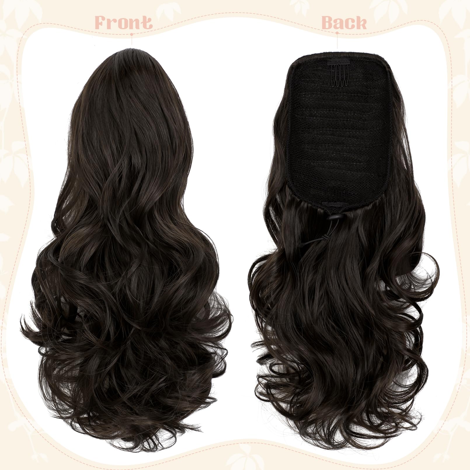 FELENDY ponytail extension with wavy texture creates natural-looking volume.