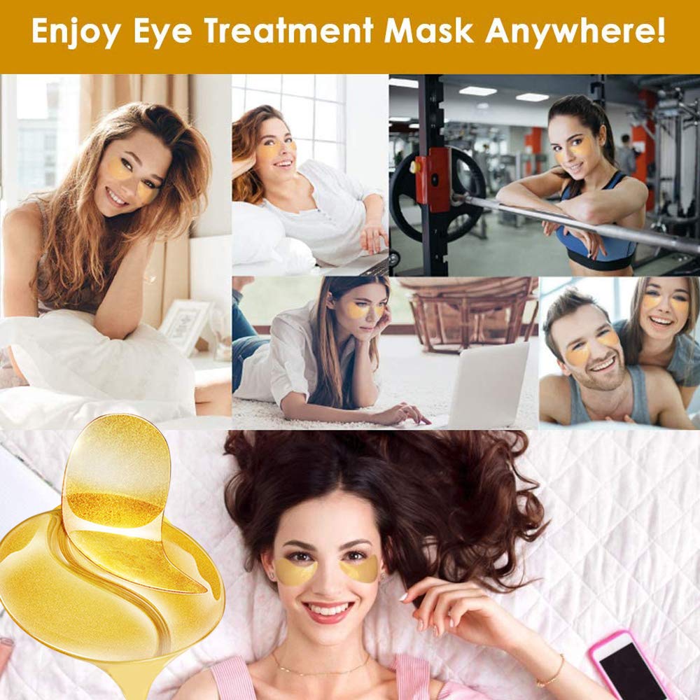 Felico Under-eye patches with hyaluronic acid and collagen on skin.