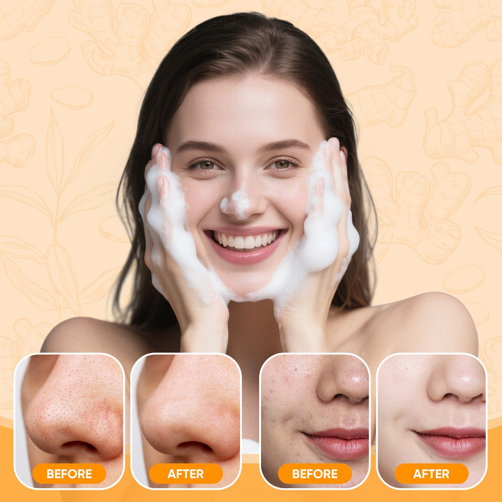 Femani turmeric three-piece set displayed for complete cleansing routine.